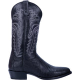 Dan Post Winston Lizard Western Pull On Black Leather Boots Men DP3050R