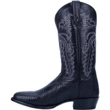 Dan Post Winston Lizard Western Pull On Black Leather Boots Men DP3050R