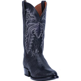 Dan Post Winston Lizard Western Pull On Black Leather Boots Men DP3050R