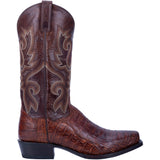 Dan Post Caiman Bayou Western Pull On Brown Leather Boots Men DP3074
