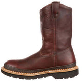 Georgia Giant Men’s Boots 11" Wellington Steel Toe Pull On Leather Brown G4374