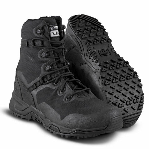 Original SWAT Men's Alpha Fury 8" Black Leather Tactical Boots Police Law 177001