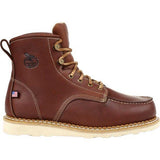 Georgia Men's Work Boots 6" Wedge Moc Toe EH USA Made Lace Up Brown GB00358