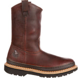 Georgia Giant Men’s Boots 11"  Wellington Soft Toe Pull On Leather  Brown G4274