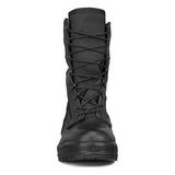 Black lace-up boot on a white background