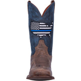 Dan Post Thin Blue Line Western Pull On Leather Work Boots Men DP4515