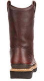 Georgia Giant Men’s Boots 11" Wellington Steel Toe Pull On Leather Brown G4374