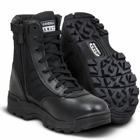 Original SWAT Men's Classic 9" Side Zip EN Black Leather Boots 115231