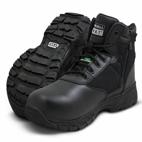 Original SWAT Men's Classic 6" Waterproof Side Zip Safety Black Leather 116101