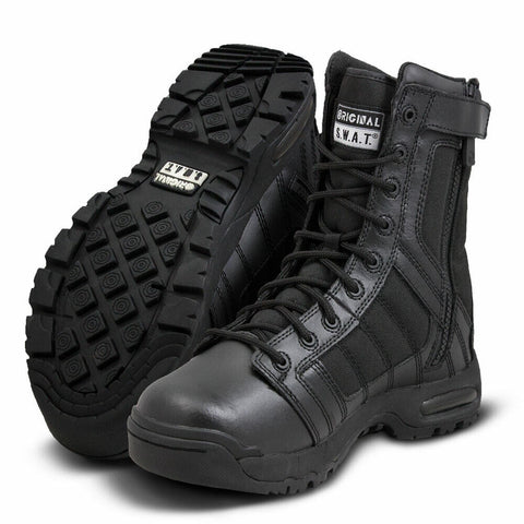 Original SWAT Men's Metro Air 9" Side Zip Black Leather Boots 123201