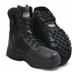 Original SWAT Men's Metro 9" Waterproof Side Zip Safety Toe Black Leather 129101